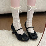 KYLETHOMASW  -  Women's High Heel Shoes 2026 New Lolita Style Women's Mary Jane Shoes Fashion Elegant Bowknot Party Wedding Ladies Dress Shoes