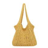 KYLETHOMASW  -  Women's Knitted Hollow Tote Bag Fresh Casual Aesthetic Daily Travel Shoulder Hobo Bag New Soft Fashion Simple Handbags