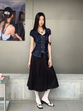 KYLETHOMASW  -  Aesthetics Zipper T-shirt Trashy Y2k Irregular Tops Vintage Wasteland Punk Short Sleeve Tee Shirt American Retro