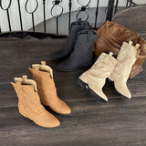 KYLETHOMASW  -  Pointed Toe Women Ankle Boots High Heels Shoes Autumn 2025 Designer Brand Chelsea Boots Fashion Chunky Leather Shoes Mujer Botas