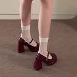 KYLETHOMASW  -  Designer Platform High Heel Women's Mary Jane Shoes Fashion Butterfly-knot Lace Shoes 2026 New Spring Autumn Wedding Party Shoes