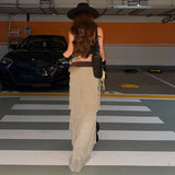 KYLETHOMASW  -  Ruched Tierred Design Long Skirts Woman Elastic High Waist Irregular Shape High Split High Street Versatile Style Bottoms