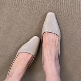 KYLETHOMASW  -  Leather Kitten Heels Pumps Shoes for Woman, Minimalist Office Slip on Zapatos Para Mujer,Elegant Footwear Chaussures Pour Femmes
