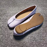 KYLETHOMASW  -  Comfortable Classic Women's Ballet Flat Shoes Tabi Split-Toe Rubber Upgraded Leather Insole Versatile Cute Pig's Hoof Shoes