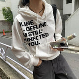 Kylethomasw  -  Streetwear Letter Printed Loose Long-sleeved Sweatshirt Women 2024 Winter New Korean Fashion All Match Hooded Hoodie