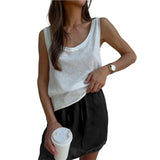 KYLETHOMASW  -  Women Satin Mini Lace Summer Skirt Trendy Casual Summer Going Out Short Y2k Skirts