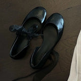 KYLETHOMASW  -  Summer New Small-Batch Simple Round-Toe Shallow Flat Shoes for Women, Fashionable Commuter Elegant Grandma Shoes