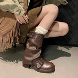 KYLETHOMASW  - Hilania Pleated Mid Calf Boots