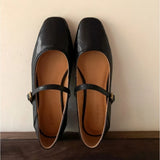 KYLETHOMASW  -  Small Leather Shoes Women's Spring Low-heeled Buckle Pumps Womens Square Head Two Wear Mary Jane Women's Shoes
