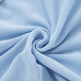 KYLETHOMASW  -  Women Fashion Sleeveless High Waist Ruched Club Party Dresses Elegant Light Blue Lace Draped See Through Sexy Mini Dress