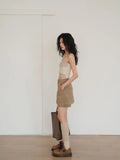 KYLETHOMASW  -  Women's High Waist Cargo A-Line Mini Skirt with Drawstring Casual Slim Skirt