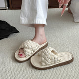 KYLETHOMASW  -  Summer New Slippers Female Casual  Rhombus Platform Slippers Fashion Plaid Flat Sandals Slipper Outdoor Shoe