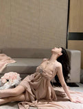 KYLETHOMASW  -  Halter Holiday New Super Senior Fairy Female Celebrities Are Hanging Neck Strapless Backless With Irregular Chiffon Dresses 2024