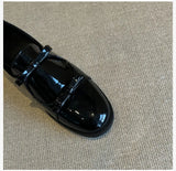 KYLETHOMASW  -  Preppy Double Bowtie Oxfords Woman Low Heels Flats Shiny Small Leather Shoes Ladies College Girls Sneakers Femmes Derby Loafers