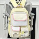 KYLETHOMASW  -  Japanese Women Student Ins Cute Backpack High-capacity Kawaii Sweet Embroidery Schoolbags Y2k Aesthetic Contrast Color Backpacks