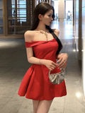 KYLETHOMASW  -  Woman Dress Sexy Strapless Slash Neck Off Shoulder Elegant Solid Sweet Princess Party Mini Dresses Female Cocktail