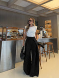 KYLETHOMASW  -  Striped Baggy Pants Women's Pants Autumn Elegant Pleated Wide Leg Oversized Trousers Ladies Fashion High Waist Pants
