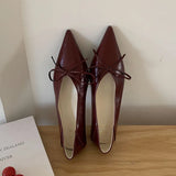 KYLETHOMASW  -  Fashion Butterfly-Knot Comfort Women Flats Shoes Casual Non-Slip Female Soft Pointed Toe Dress Ladies Flat Slip On Shoes