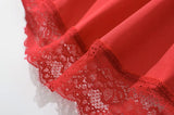 KYLETHOMASW  -  Women Lace Spliced Party Mini Vintage Dresses Puff Sleeve V Neck Low Waist A-line Summer Dress Lace Up Birthday Robe