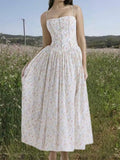 KYLETHOMASW  -  Ladies Floral Print Vacation Slim Fashion Dress Women Sleeveless Backless Maxi Dresses Elegant Evening Party Graduation Robe