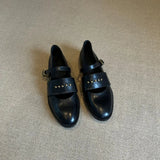 KYLETHOMASW  -  Women's Leather Shoes Spring 2025 New Genuine Leather Low-heel Women's Shoes Fashion Buckle Mary Jane Shoes Women's