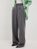 KYLETHOMASW  -  Women's Spring Summer New Loose Wide-Leg Suit Pants Elegant Office Classic Straight-Leg High-Waist Suit Trousers