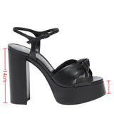 Kylethomasw 2024 Summer New Women's Thick Sole Sandals, European and American Thick High Heels, Straight Line Show, Sexy High Heels