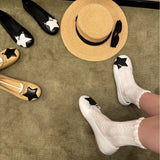 KYLETHOMASW  -  Fashion Shoes for Women Star Bow Ballet Flats Soft Leather Round Toe Slip on Flat Shoes Casual Fashion Footwear Zapatos Mujer