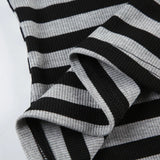 KYLETHOMASW  -  Fashion striped contrasting round neck basic long sleeved spicy girl slim fit versatile slimming casual short top