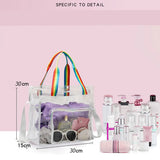 KYLETHOMASW  -  Women Clear Shoulder Bag Waterproof Transparent Tote Handbag Large Capacity Casual Crossbody Bag Summer Fitness Handbag
