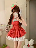 KYLETHOMASW  -  Japanese Lovely Strapless Slim Waist Tanks Bud Off Shoulder Ball Gown Elegant Camis Patchwork Panelled Minority Literary Tees