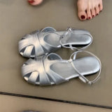 KYLETHOMASW  -  Retro Style Summer Hollow Out Women Flats Sandals Fashion Party Dress Gladiator Shoes Zapatos De Mujer