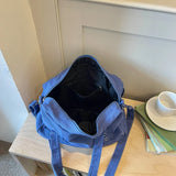 KYLETHOMASW  -  Women Canvas Washed Boston Tote Bag Solid Color Daily Commute Shoulder Crossbody Bags New Trend Fashion Handbags and Purses