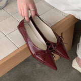 KYLETHOMASW  -  Fashion Butterfly-Knot Comfort Women Flats Shoes Casual Non-Slip Female Soft Pointed Toe Dress Ladies Flat Slip On Shoes