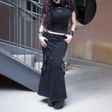 KYLETHOMASW  -  Japanese Black Dark Academia Clothes New Gothic Style Women's Clothing Y2k High Waist Straight Skirt for Women