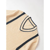 KYLETHOMASW  -  Women Hollow Out Knit Pullover Short Sleeve V Neck Casual Loose Sweater Autumn Tops