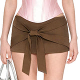 KYLETHOMASW  -  Bow Skirt Summer New Belt Solid Color Skirt