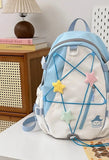 KYLETHOMASW  -  High Capacity Schoolmochila Travel Bag Contrast All Match Backpack Star Zipper Sac Femme Preppy Style Drawstring Bags for Woman