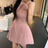 KYLETHOMASW  -  line Mini Dresses Sleeveless Spring Summer Sweet Simple Elegant Vestidos Mujer Korean Fashions Retro Women Dress