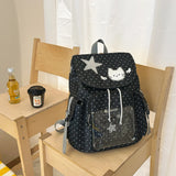 KYLETHOMASW  -  Star Polka Dot Bag Drawstring Mochila Outdoor Casual Mochilas Mujer Travel Backpacks Fashion Backpack Student Bags for Woman