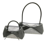 KYLETHOMASW  -  Korean Sweet Bow Grey Handbag Women Stripe Patchwork Large Capacity Shoulder Bag Ladies Elegant Gentle High End Underarm Bag New