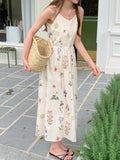 KYLETHOMASW  -  Bohemian Women Sweet Fresh Floral Vest Dress Summer 2025 New Style French Vacation Style Mid Length Vestidos