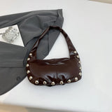 KYLETHOMASW  -  Punk Style Rivets Design Small PU Leather Shoulder Bags for Women Y2K Fashion Luxury Underarm Bag Female Handbags