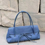 KYLETHOMASW  -  Sweet Cute Bow Underarm Bag Women Blue Leather Large Capacity Shoulder Bags Ladies Fashion Casual Commute Versatile Handbag Chic