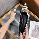 Kylethomasw Normal Leather Casual Pearl Pointed Toe Formal Shoes for Woman 2024 Flats Flat Women's Summer Footwear Office Chic and Elegant E