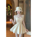 KYLETHOMASW  -  Sweet Waist Slimming Design Lace Splicing Temperament Light Luxury Dress for Women
