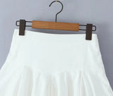 KYLETHOMASW  -  Elegant Girl Ruched Big Swing Mini Skirt Vintage High Waist Side Zipper Summer Skirts Black White Women's Party Streetwear