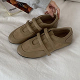 KYLETHOMASW  -  Autumn Red Coffee New Brand Women Flat Shoes Fashion Round Toe Sneakers Soft Flat Heel Ladies Casual Outdoor Single Shoes