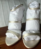 KYLETHOMASW  -  White Satin Open-Toe Sandals Pearl Stacked Heel Thin Strappy Design Adjustable Ankle Buckle Elegant Style Perfect for Lady
