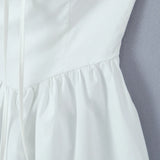 KYLETHOMASW  -  Sexy Bow Square Collar Corset style Mini Sling Dress Women Deep Backless Party Skater Low Waist Ruched A-line Sling Robe